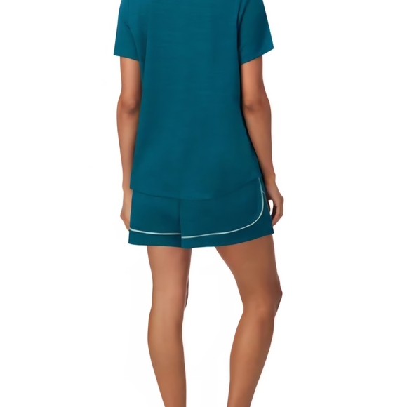BNWT Carole Hochman XXL Teal Women's Pajama 3 Piece Set Loungewear Crepe Knit. - Picture 5 of 7